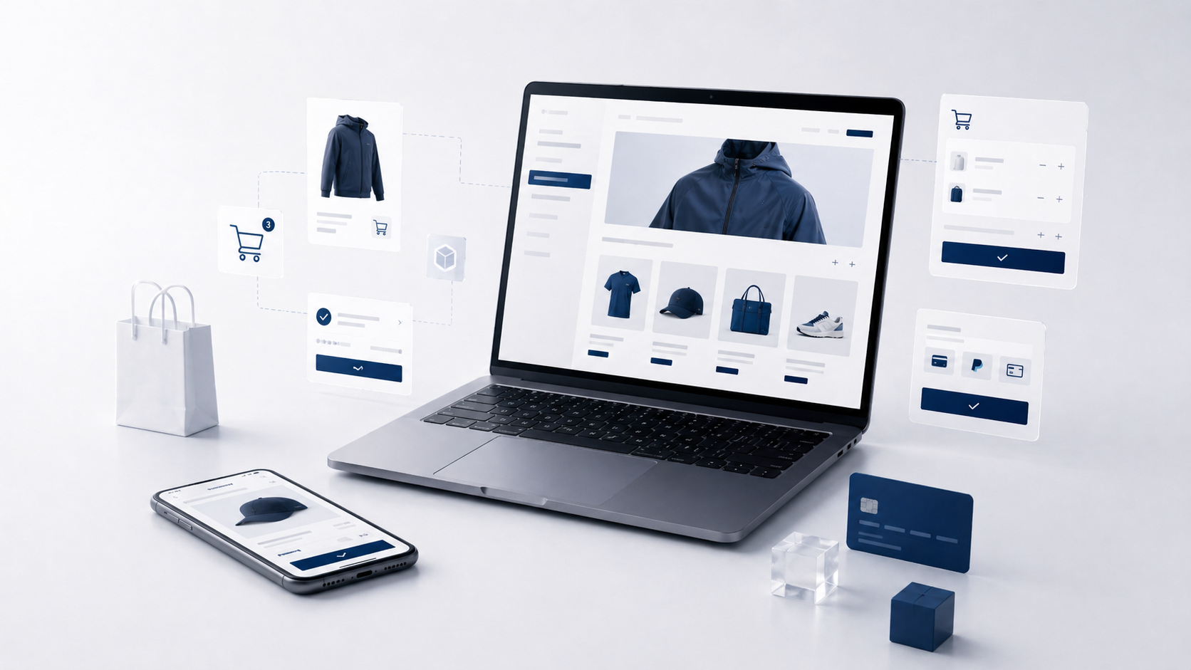 WooCommerce Online-Shop mit Produktseite, Warenkorb, Checkout und Zahlungsfunktionen