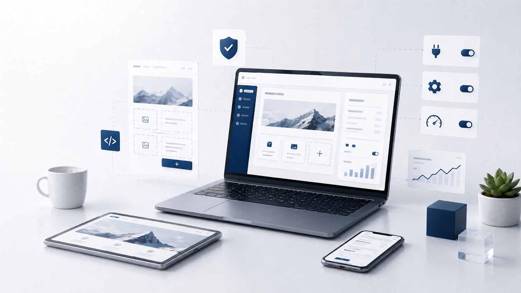 WordPress Entwicklung und Betreuung mit Website Dashboard, technischen Einstellungen und responsivem Design