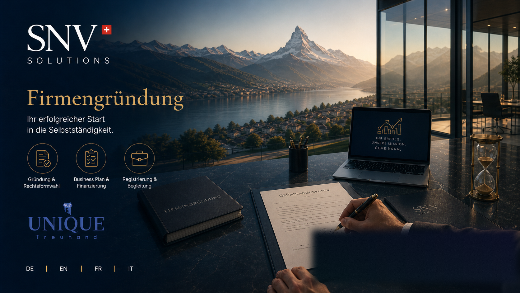 UNIQUE Treuhand – Schweizer Treuhand, Buchhaltung und Steuerberatung von SNV Solutions