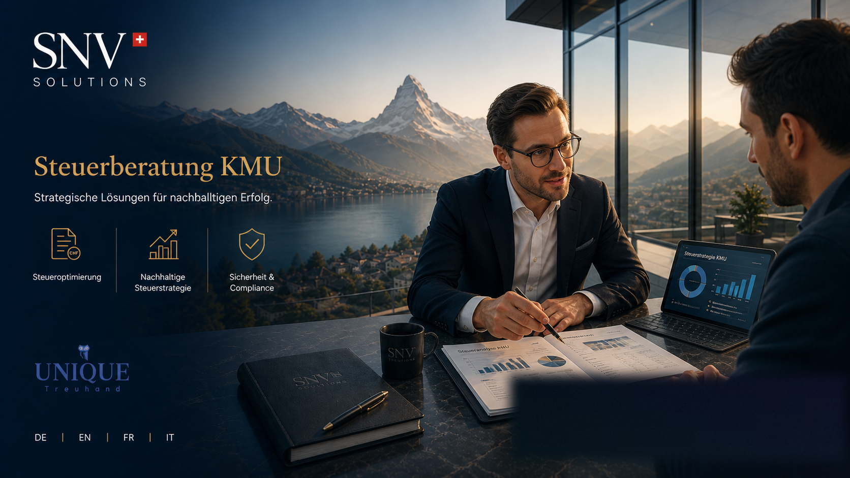 UNIQUE Treuhand – Schweizer Treuhand, Buchhaltung und Steuerberatung von SNV Solutions
