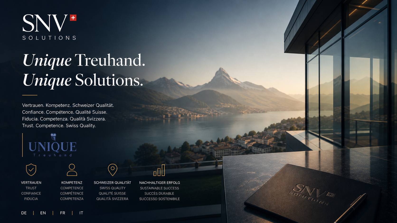 UNIQUE Treuhand – Schweizer Treuhand, Buchhaltung und Steuerberatung von SNV Solutions