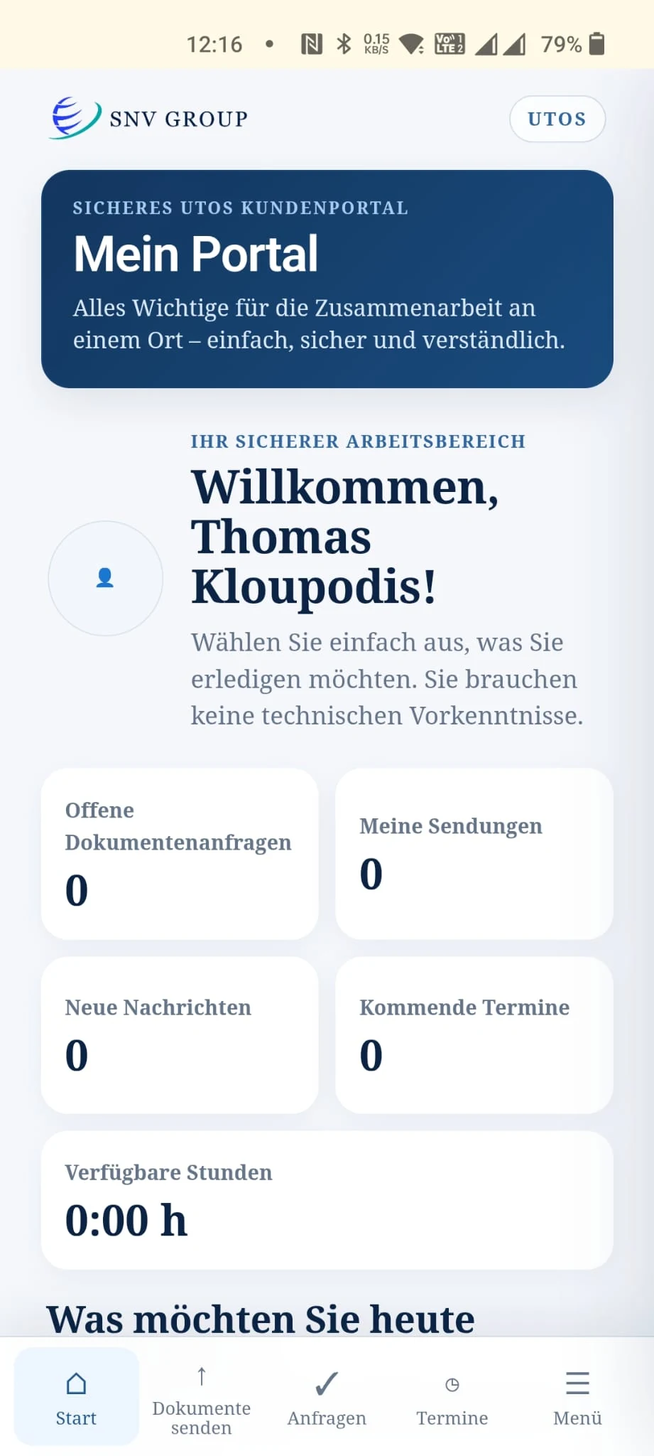 Mobiles UTOS Kundenportal